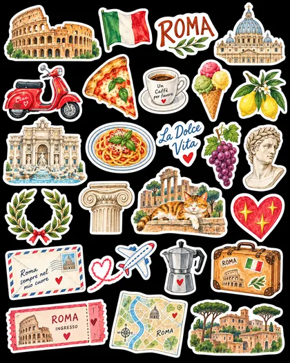 The Colosseum, a Vespa, pizza, gelato and travel notes from an imagined trip.